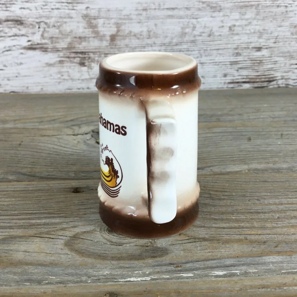 Vintage Bahamas Souvenir Beach Seagulls Mini Beer Mug Stein